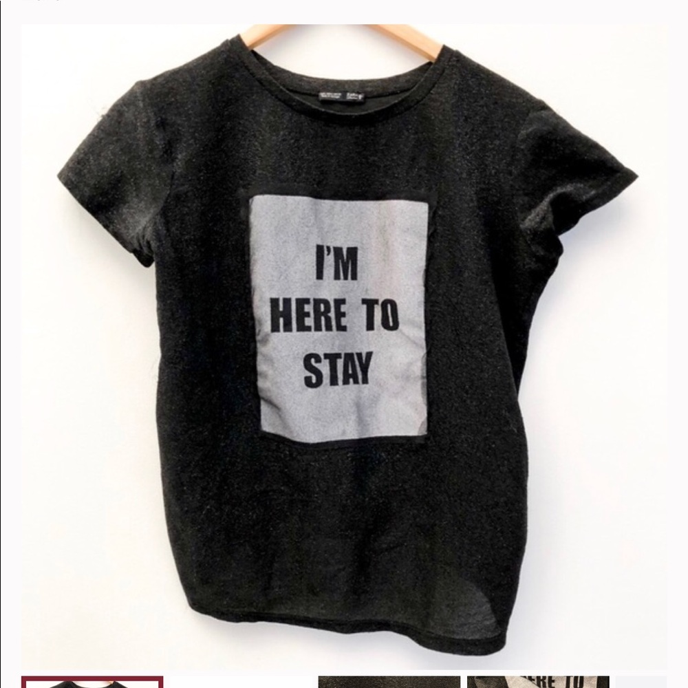 Zara shimmery graphic tee T-shirt